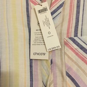 Chico's Pastel Striped Button-Up
